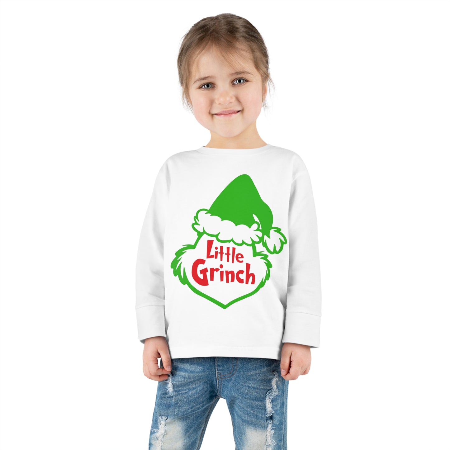 Little Grinch Christmas Toddler Long Sleeve Tee