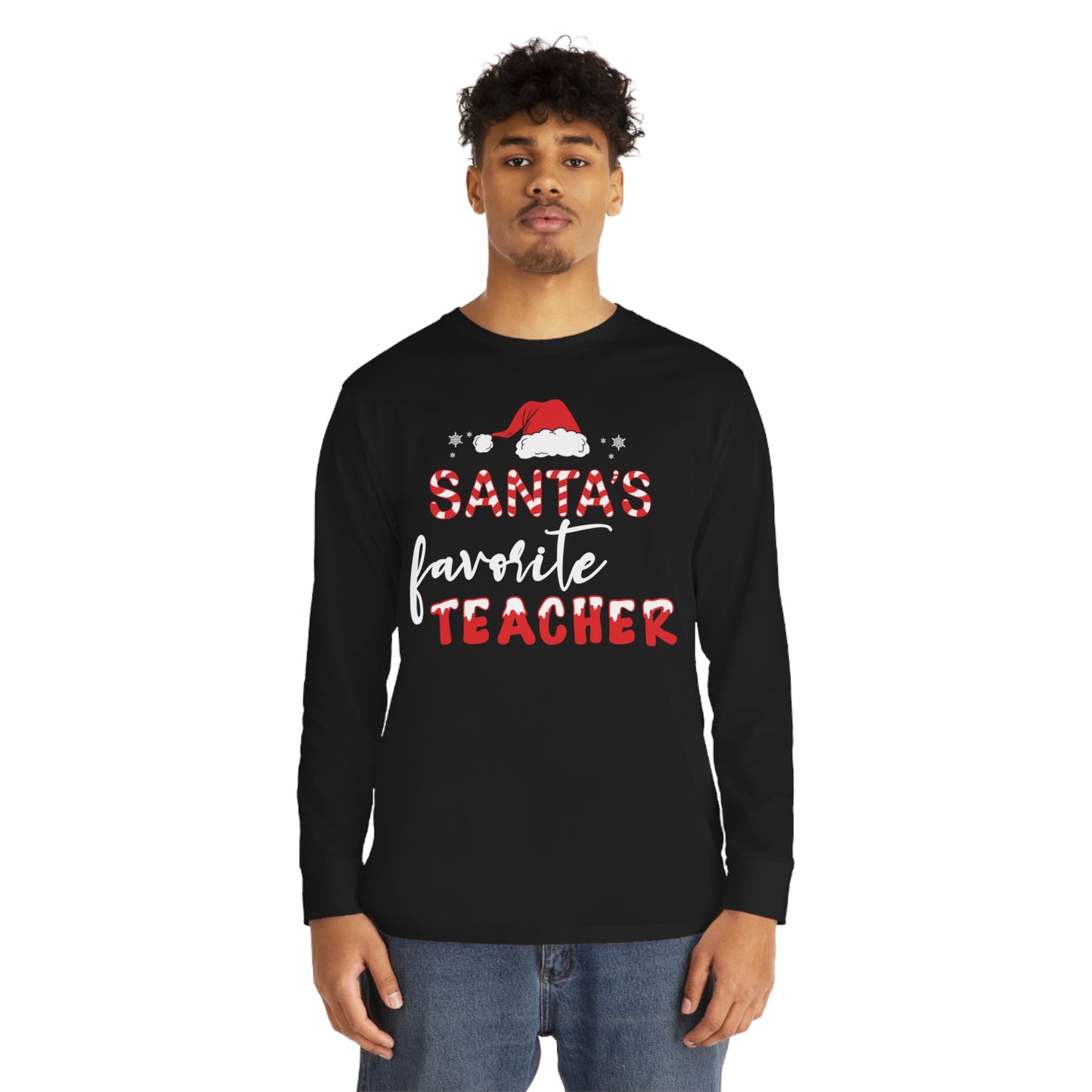 Santa's Favorite Teacher Christmas Long Sleeve Tee