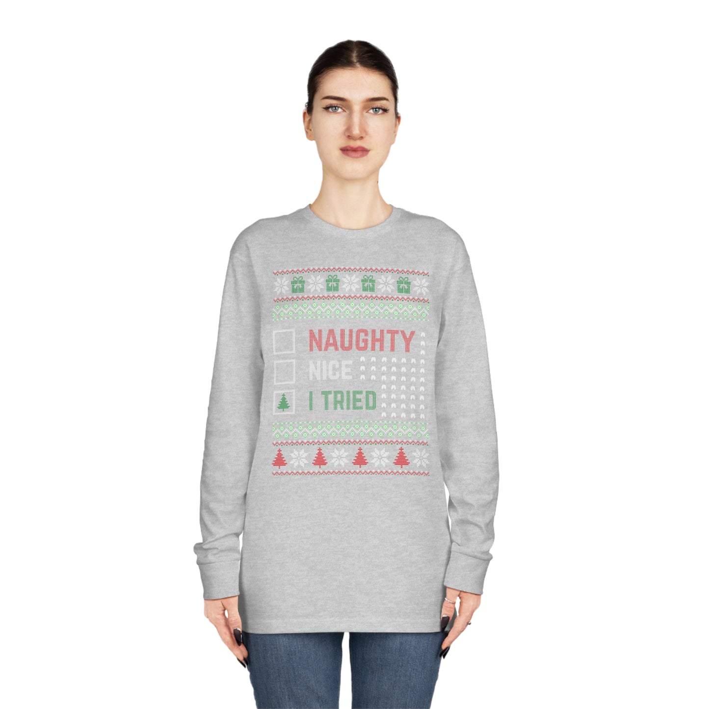 I Tried Christmas Ugly Sweater Long Sleeve T-shirt