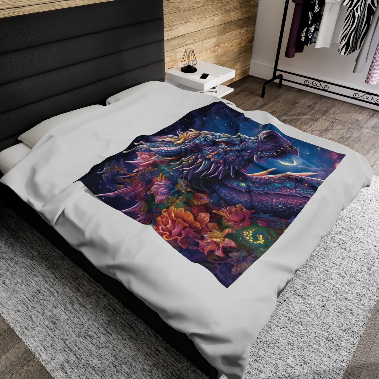 Purple Blue Dragon Blanket