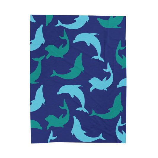 Blue Dolphin Shadows Blanket