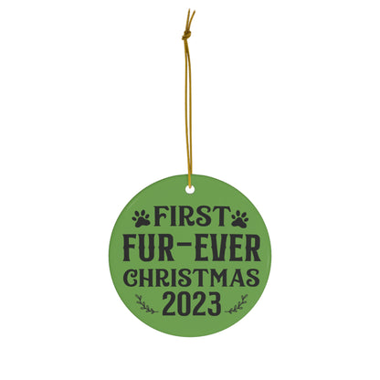 First Fur Ever Christmas 2023 Christmas Ceramic Ornament