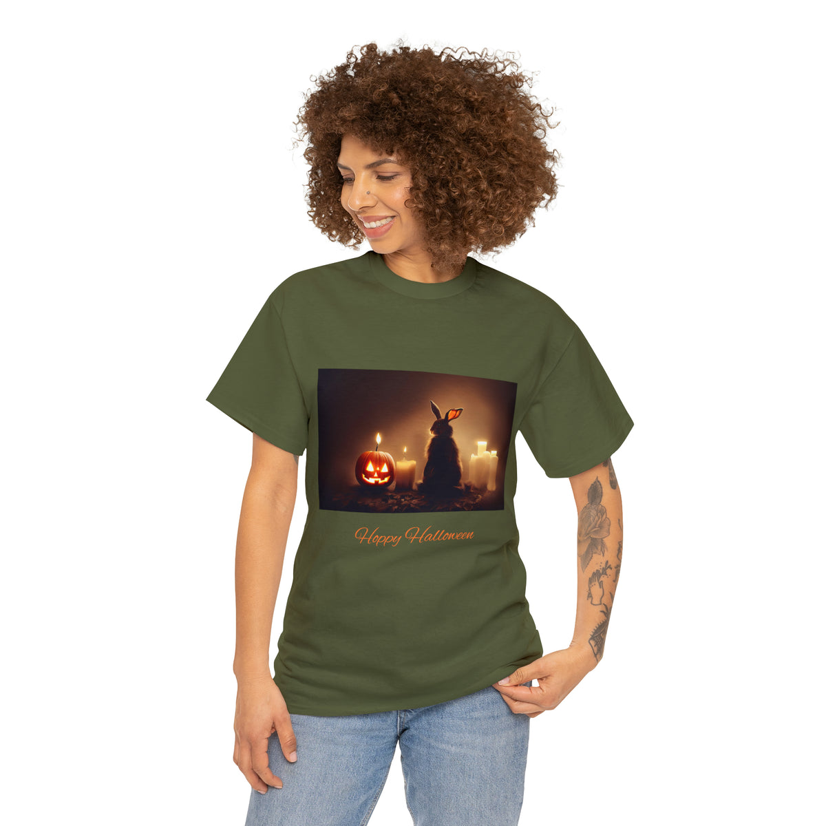 Hoppy Halloween Shirt Rabbit lover cotton Tee Tshirt