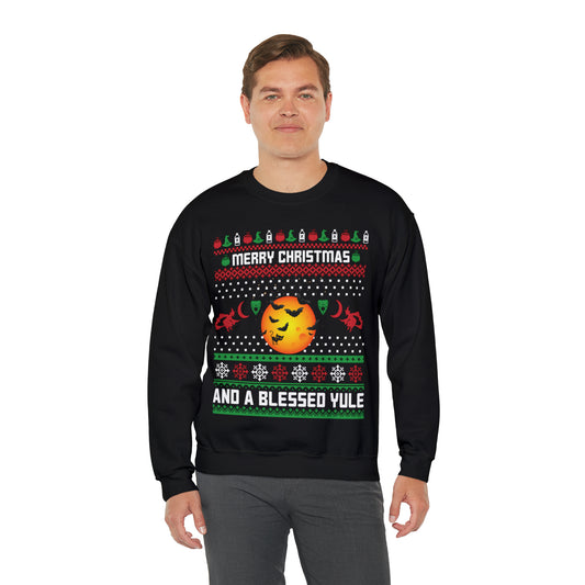 Merry Christmas and a Blessed Yule Christmas Ugly Sweater Sweatshirt