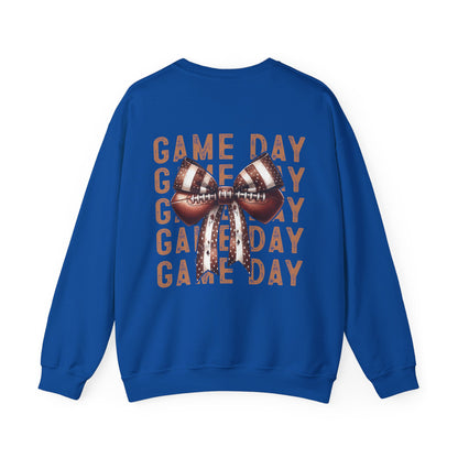 Football Game Day Sweatshirt Mom Dad Parent Football Lover Coquette Bows