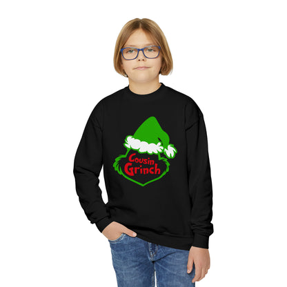 Cousin Grinch Christmas Youth Crewneck Sweatshirt