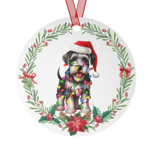 Miniature Schnauzer Dog in Lights Ornament