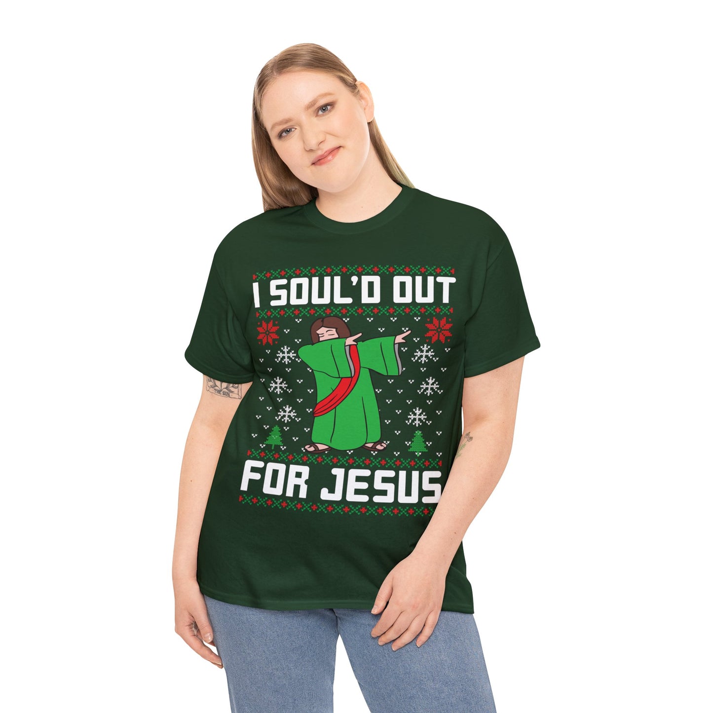 I Soul'd Out For Jesus Christmas Ugly Sweater Short Sleeve Tee