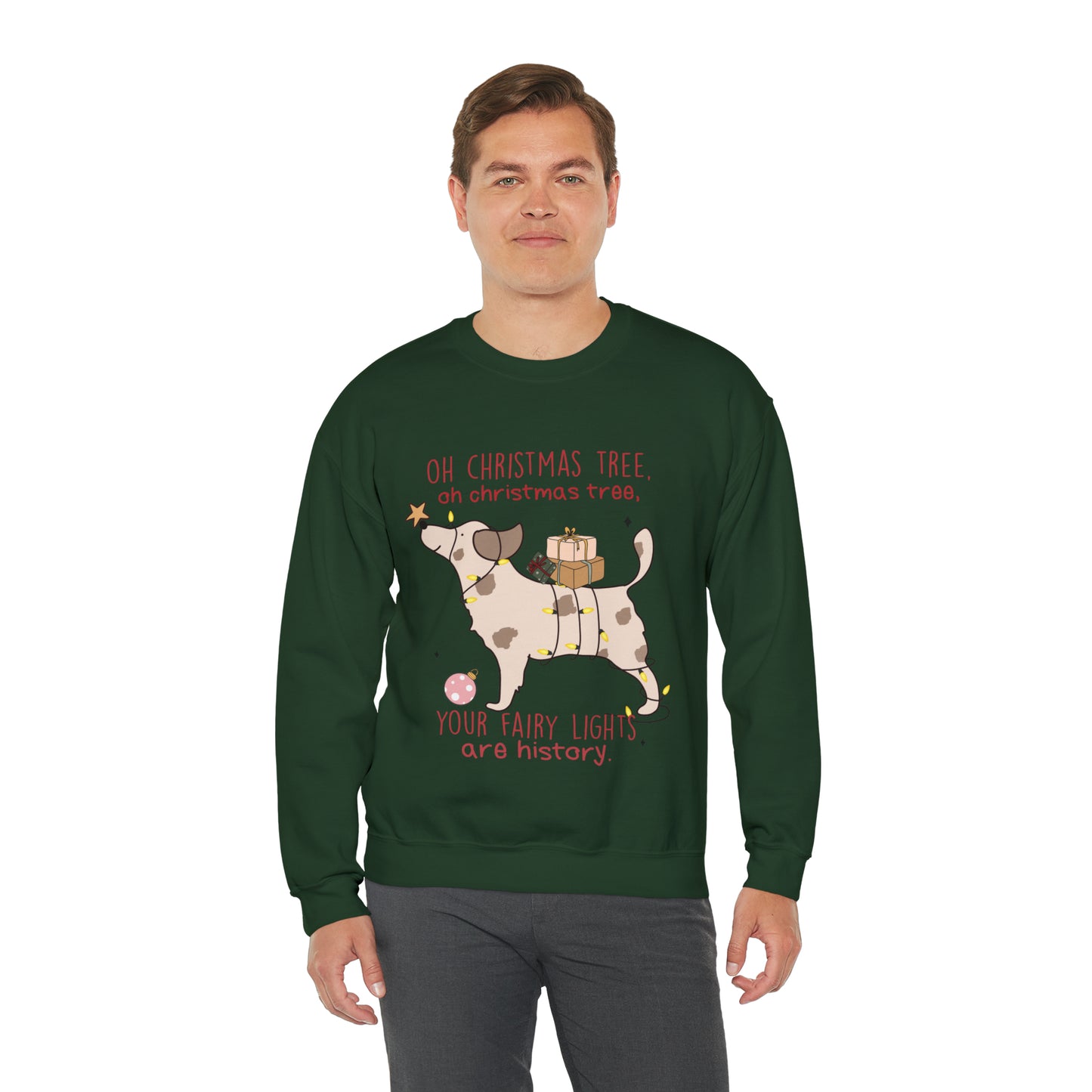 Oh Christmas Tree Your Fairy Lights Are History Dog Sweatshirt