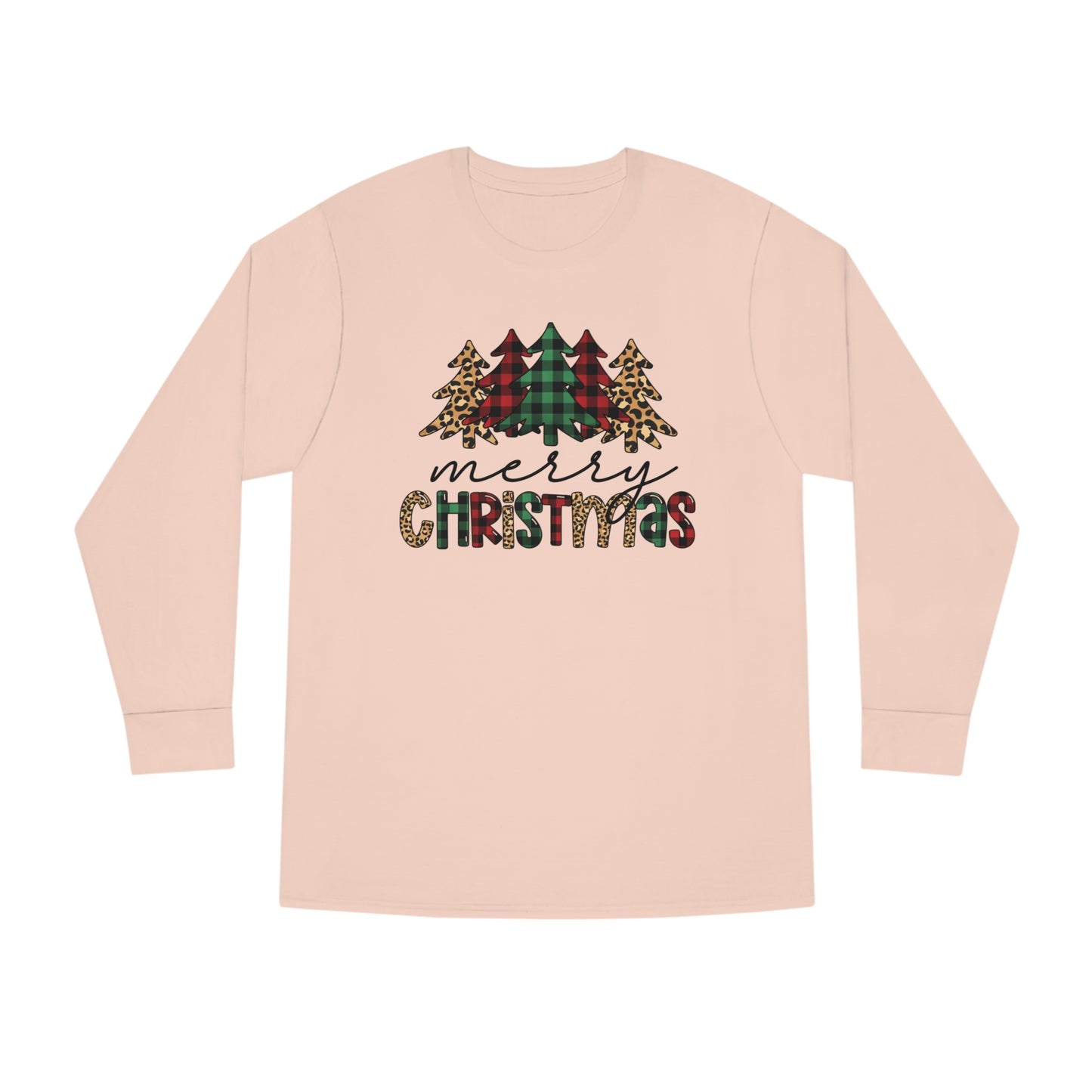 Merry Christmas Plaid Trees Long Sleeve T-shirt