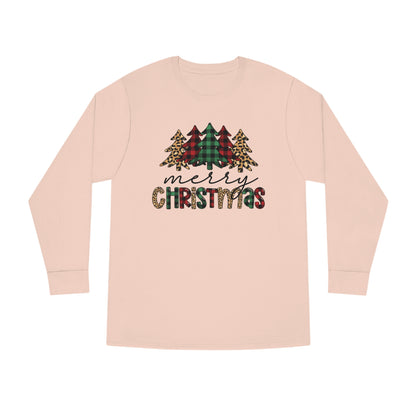 Merry Christmas Plaid Trees Long Sleeve T-shirt