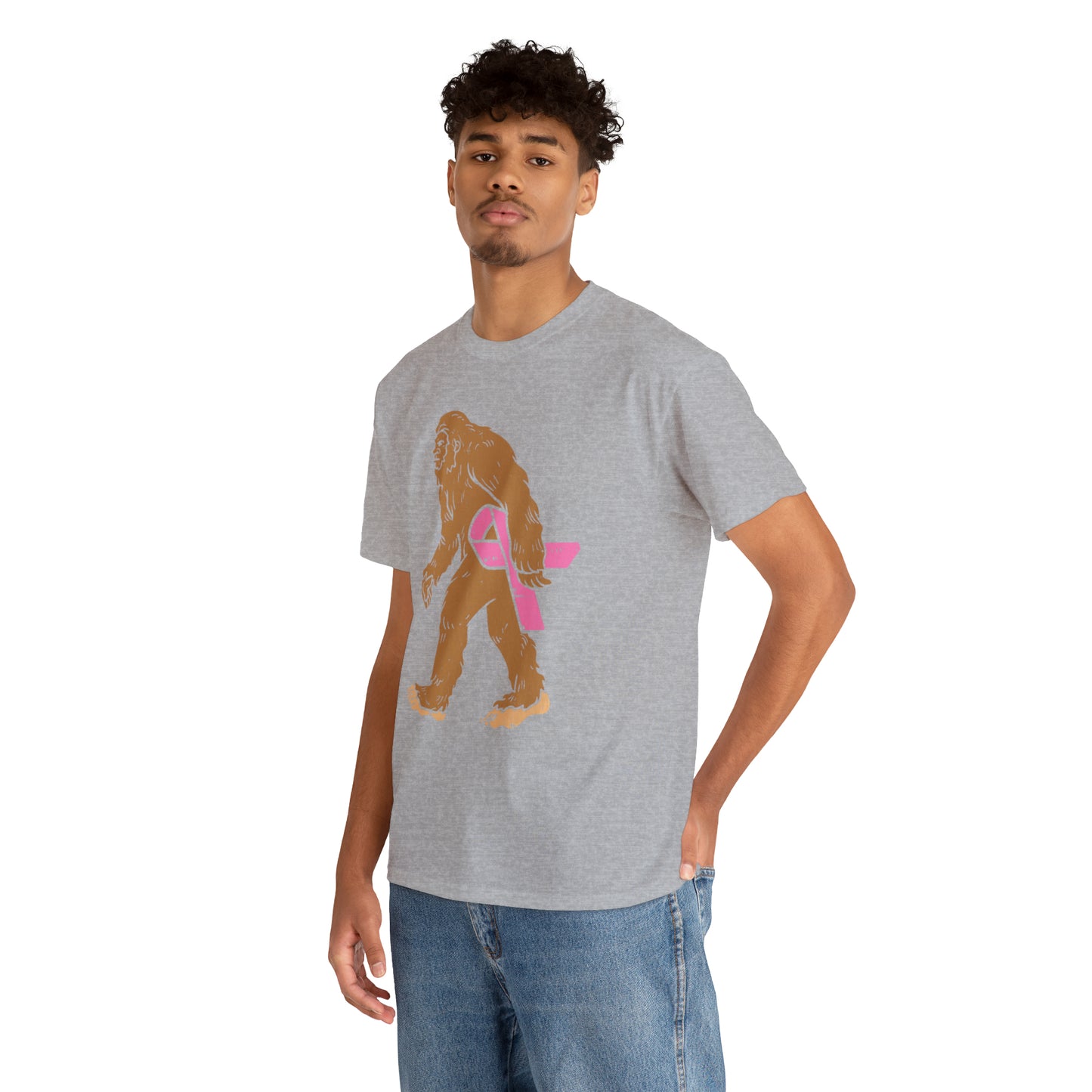 Squatch Bigfoot Breast Cancer Halloween Short Sleeve Tee