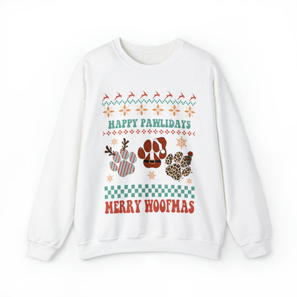 Happy Pawlidays Merry Woofmas Christmas Ugly Sweater Sweatshirt