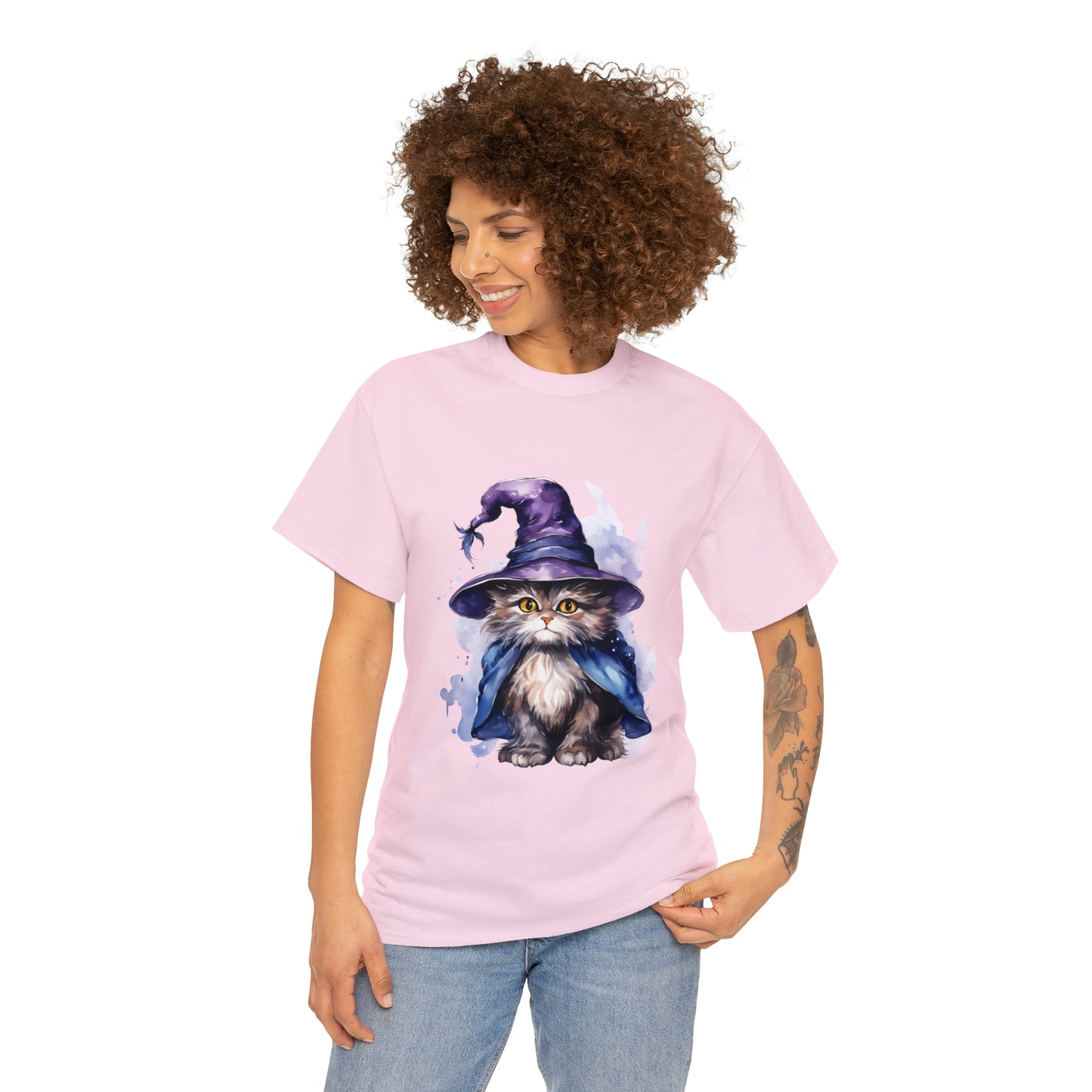 Witch Wizard Cat Halloween Short Sleeve Tee
