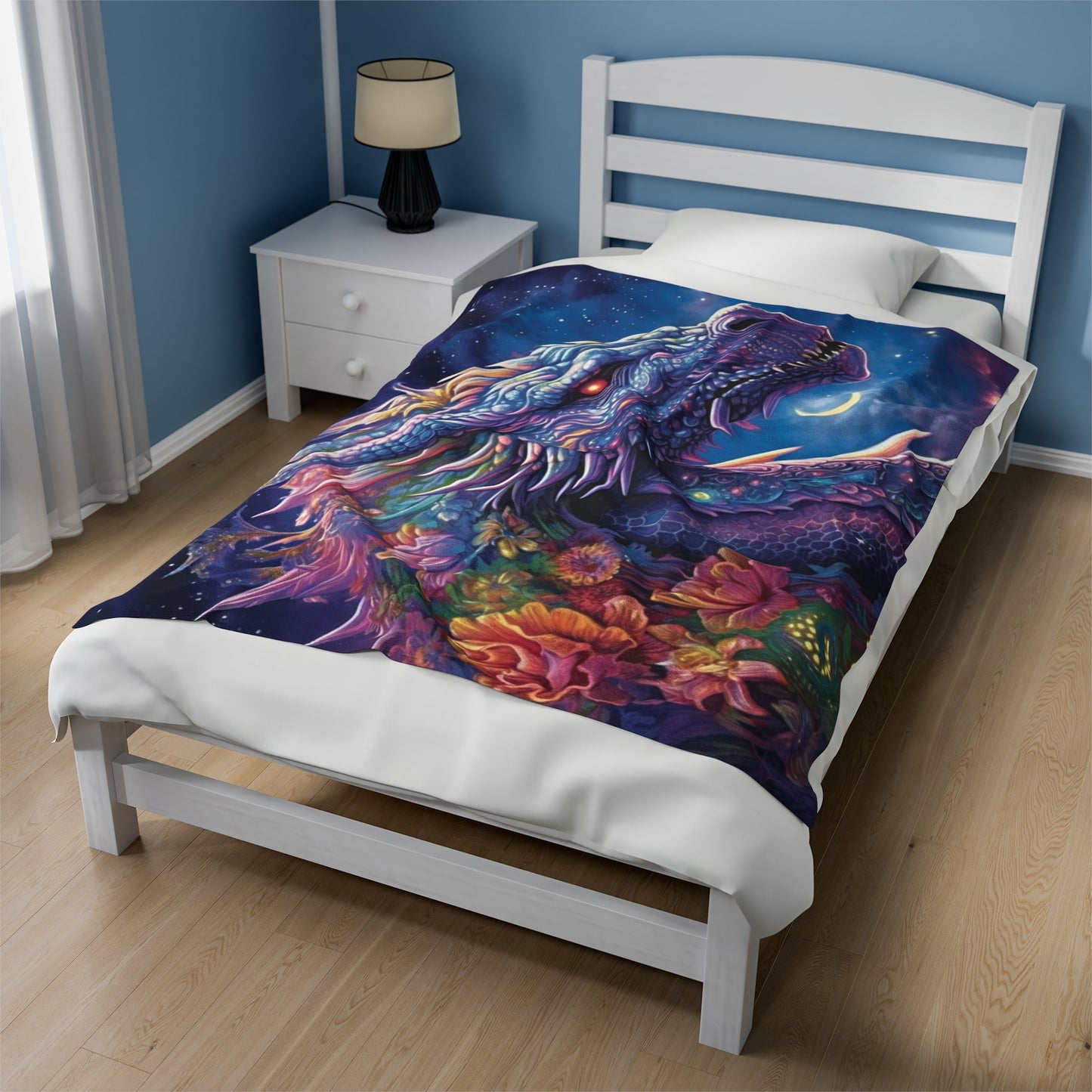 Purple Blue Dragon Blanket