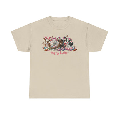 Easter Highland Cows with Rabbit Ears Short Sleeve Tshirt