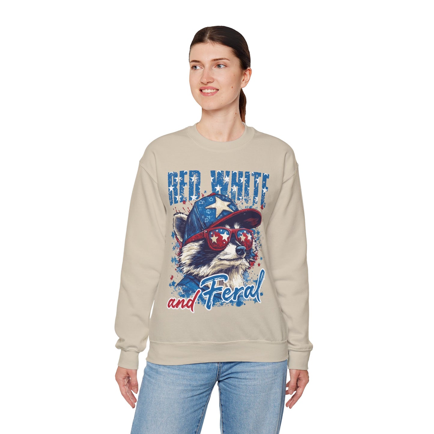 Red White And Feral Sweatshirt
