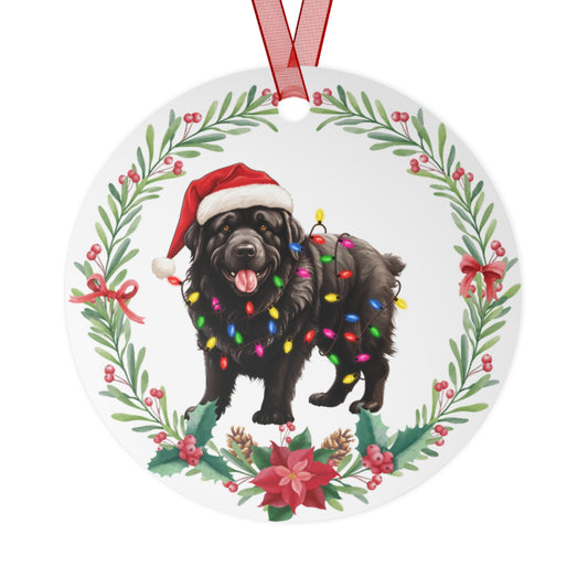 Newfoundland Dog in Lights Ornament