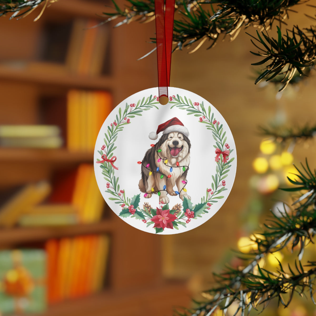 Alaskan Malamute Dog in Lights Ornament