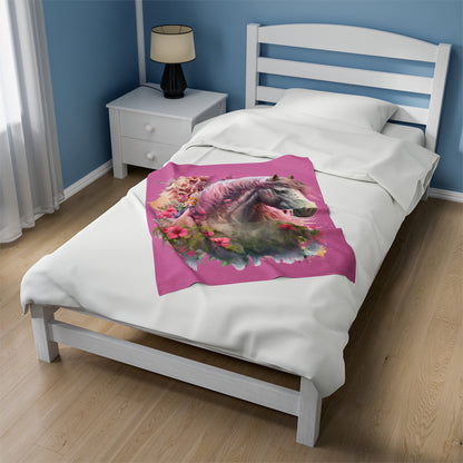 Watercolor White and Pink Horse Blanket