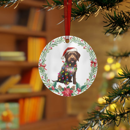Wirehaired Pointing Griffen Dog in Lights Ornament