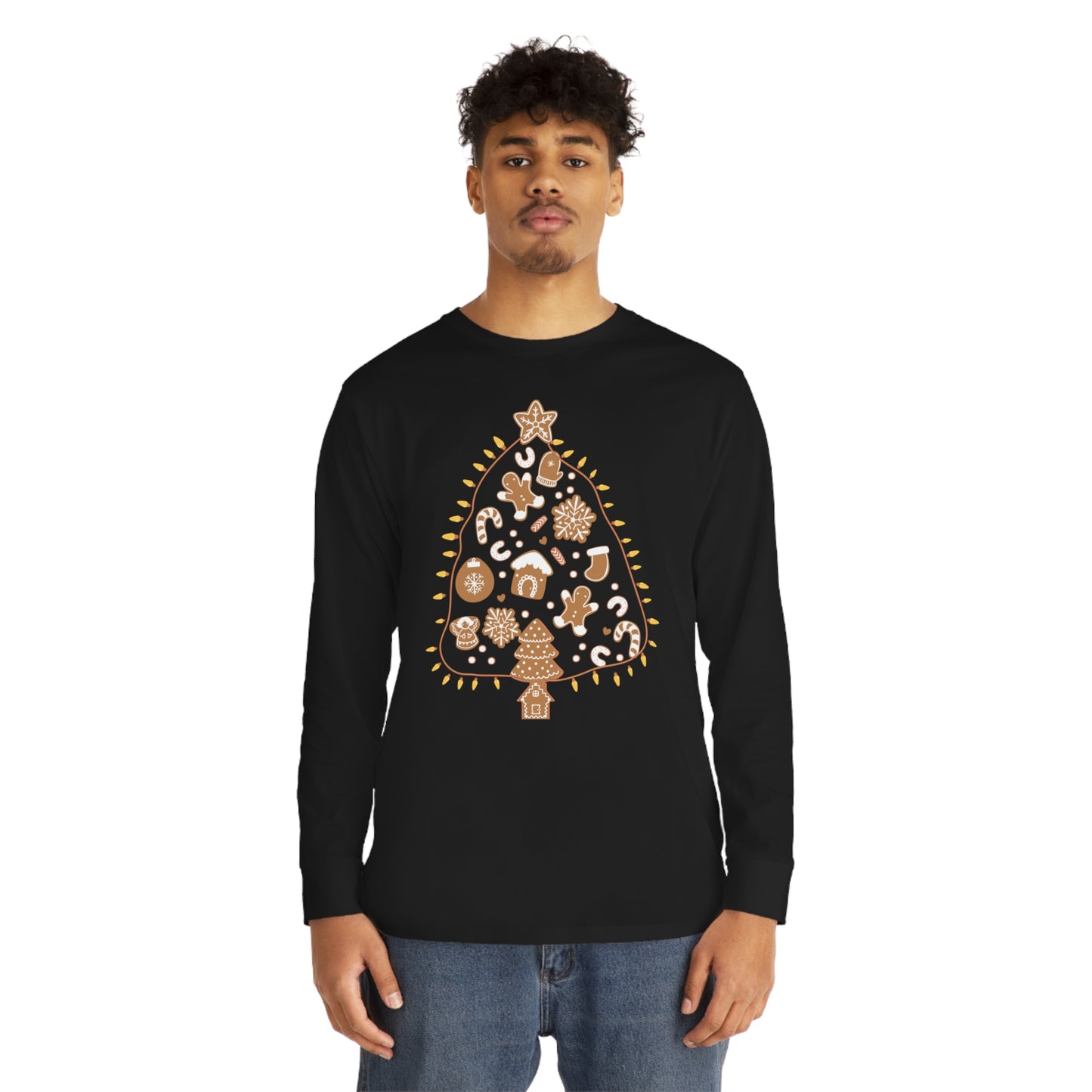 Gingerbread Cookie Christmas Tree Christmas Long Sleeve T-Shirt