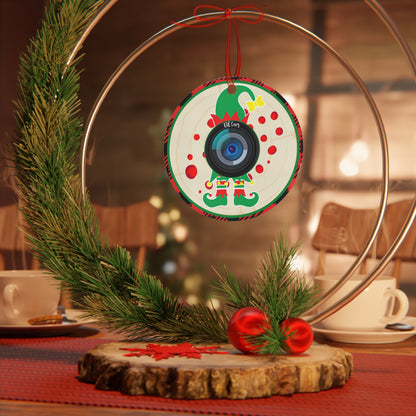 Elf Cam Camera Metal Ornament (Not A Real Camera)