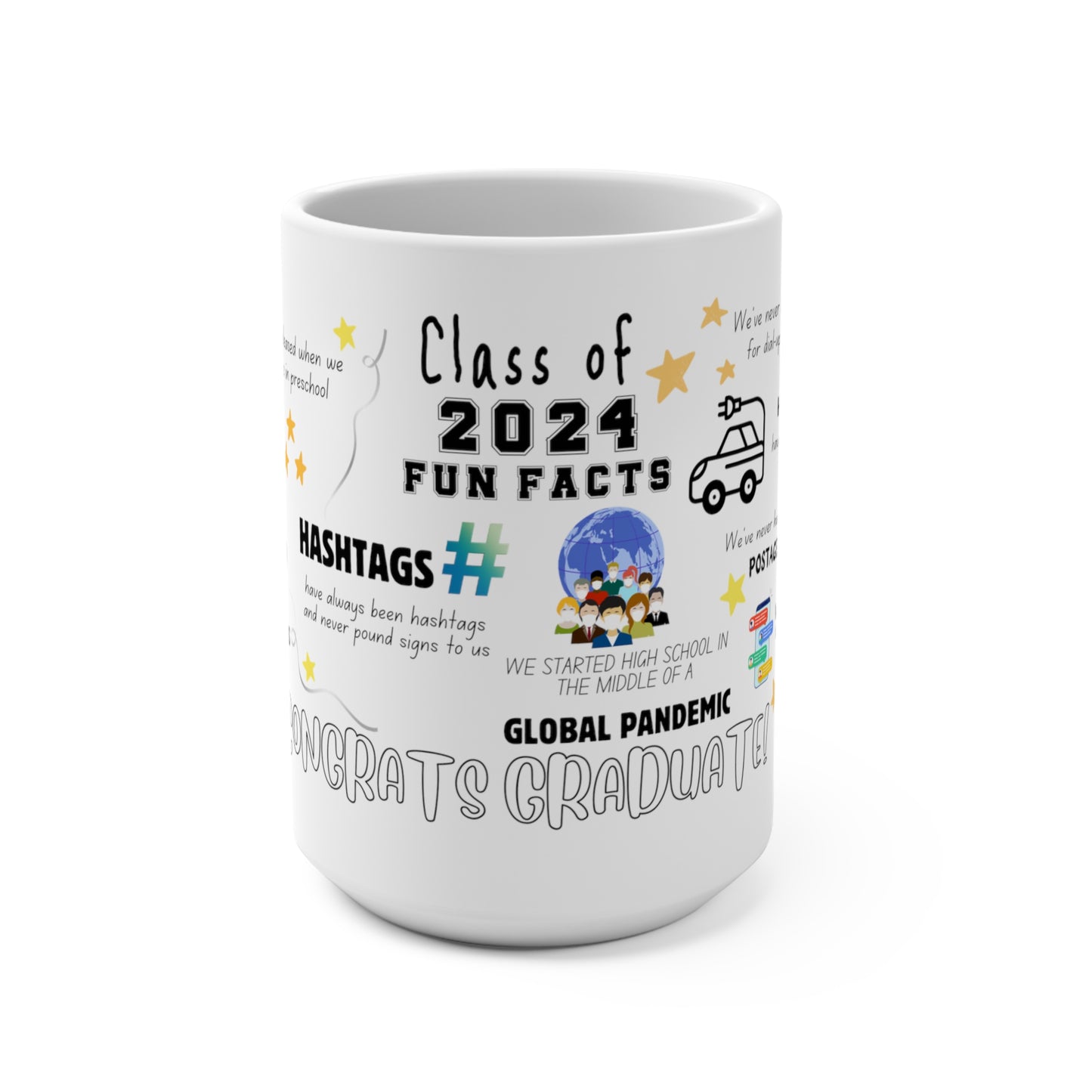 2024 Graduation Fun Facts Mug,15oz
