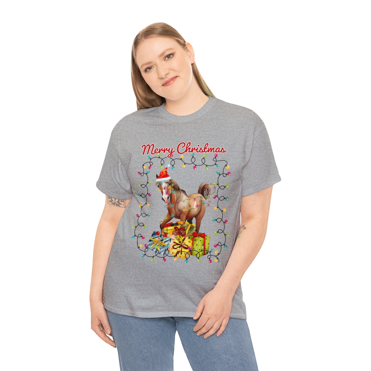 Merry Christmas Horse Christmas Short Sleeve Tee