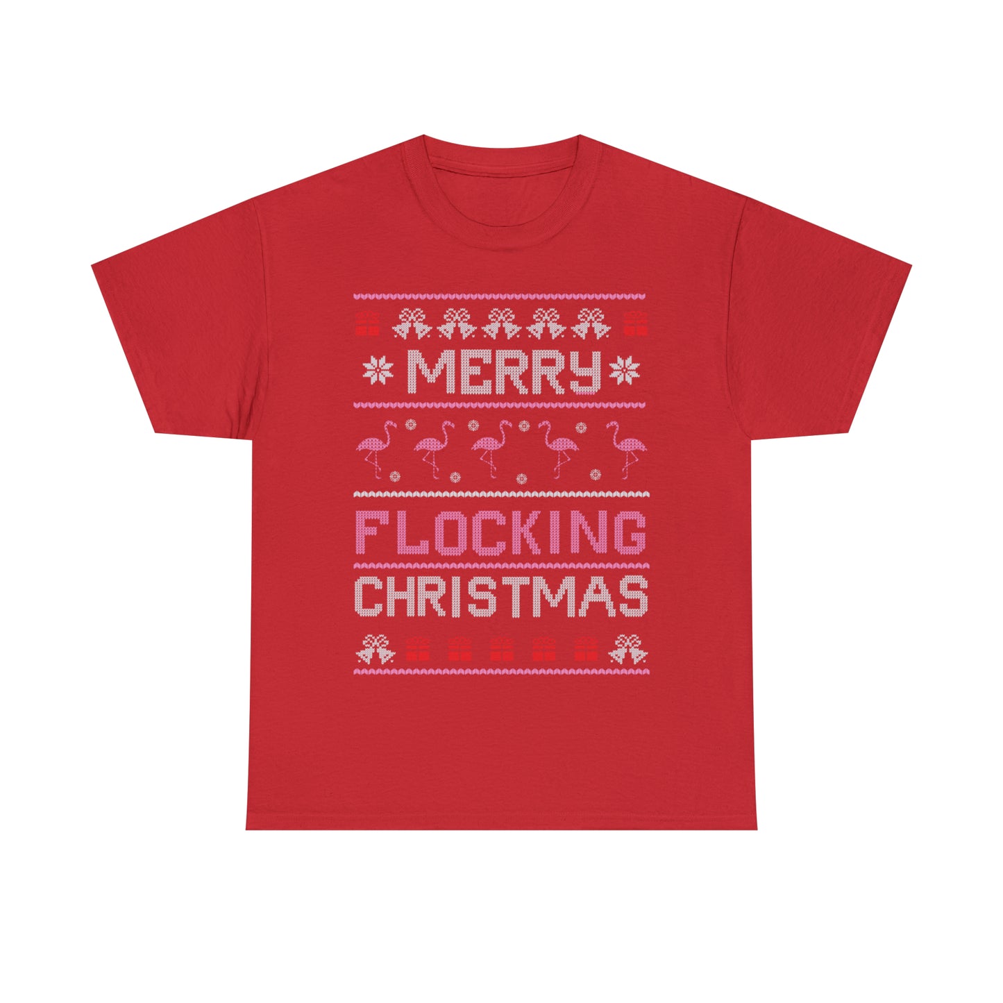 Merry Flocking Christmas Ugly Christmas Sweater Short Sleeve Tee