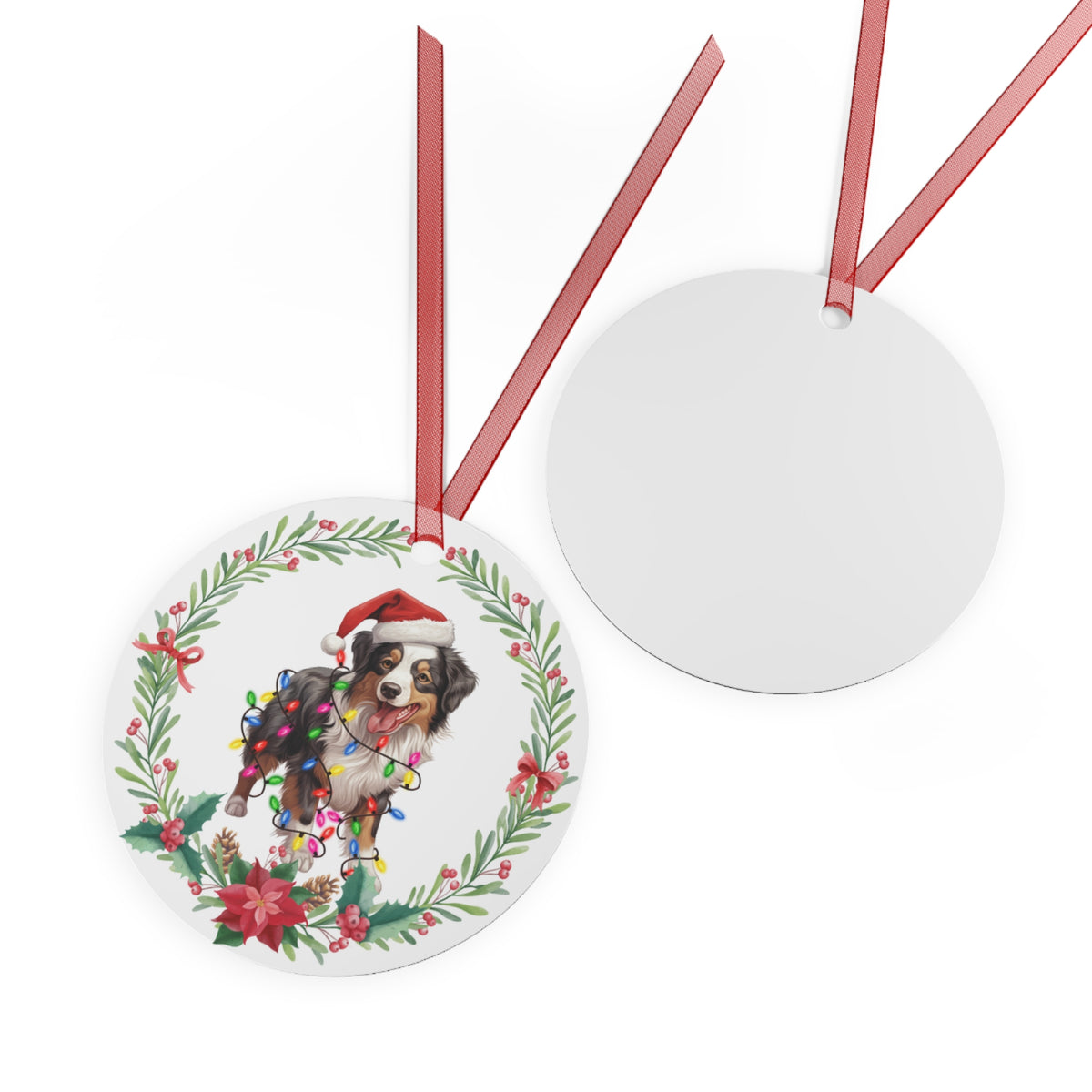 Australian Shepherd Dog in Lights Ornament