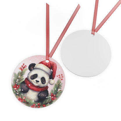 Panda in Santa Hat Ornament