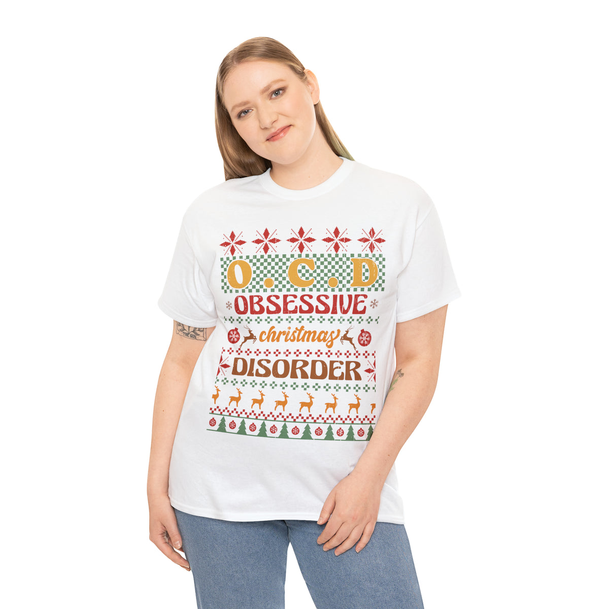 O.C.D. Obsessive Christmas Disorder Ugly Sweater Short Sleeve Tee