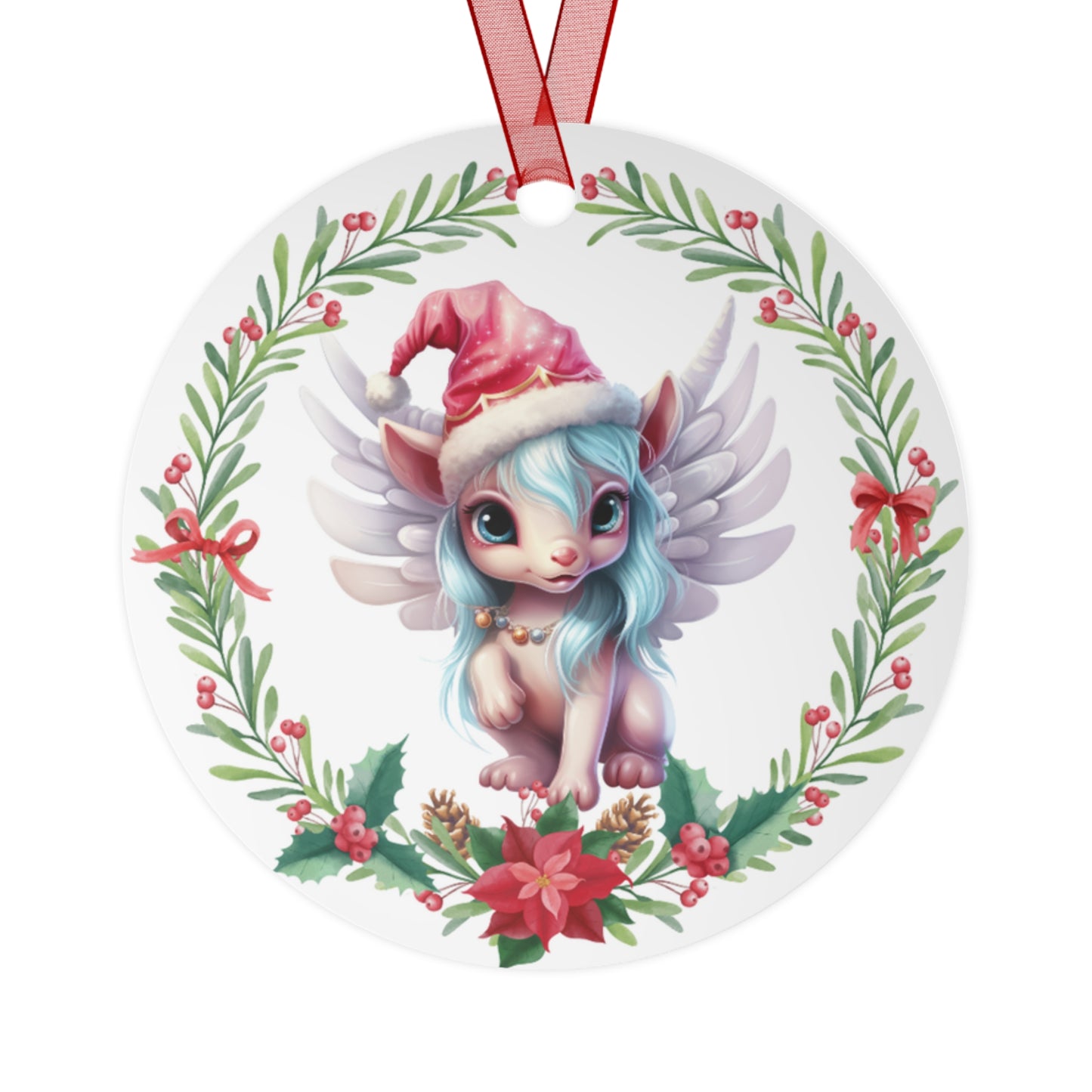 Christmas Unicorn 3 Ornament