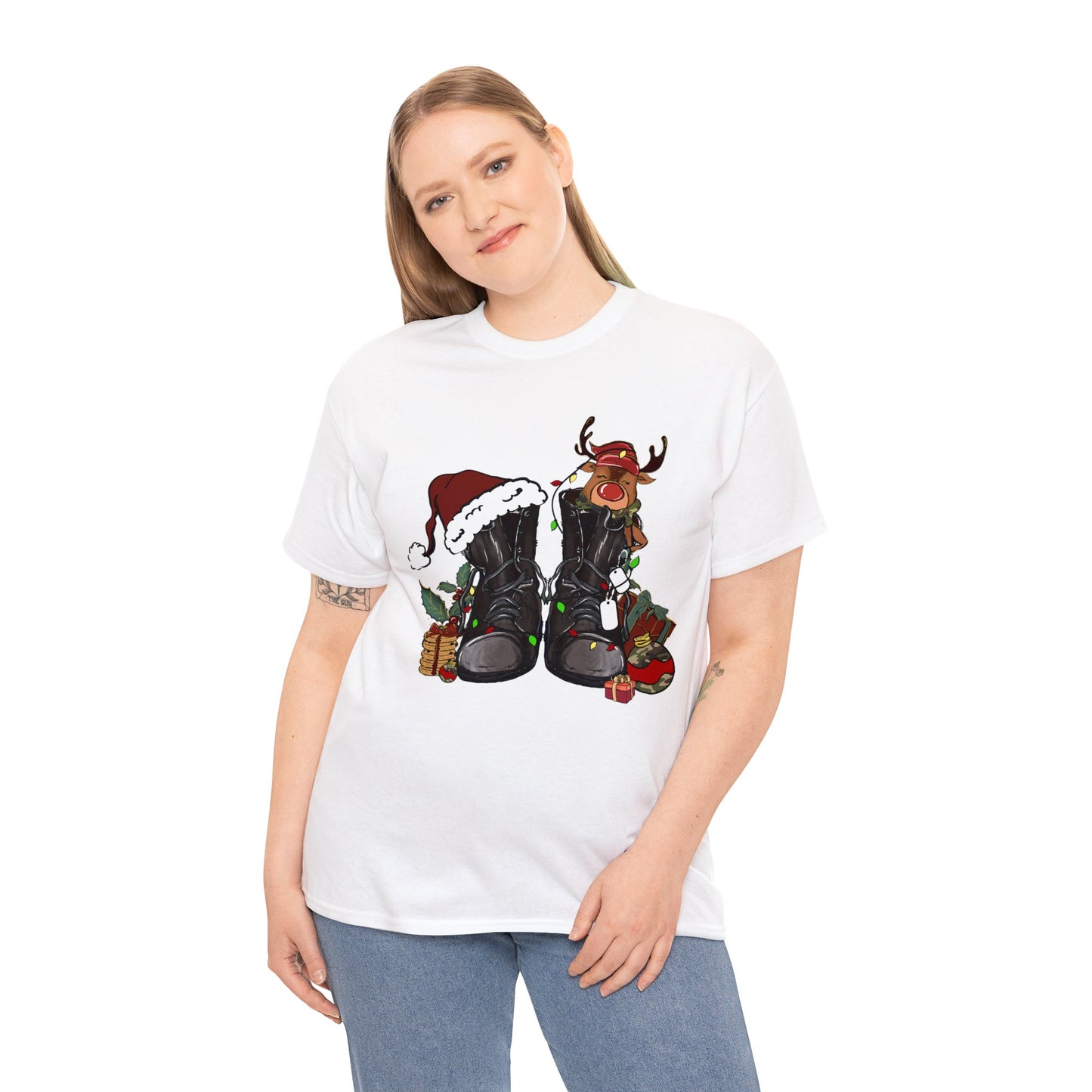 Military Boots Christmas Short Sleeve Tee