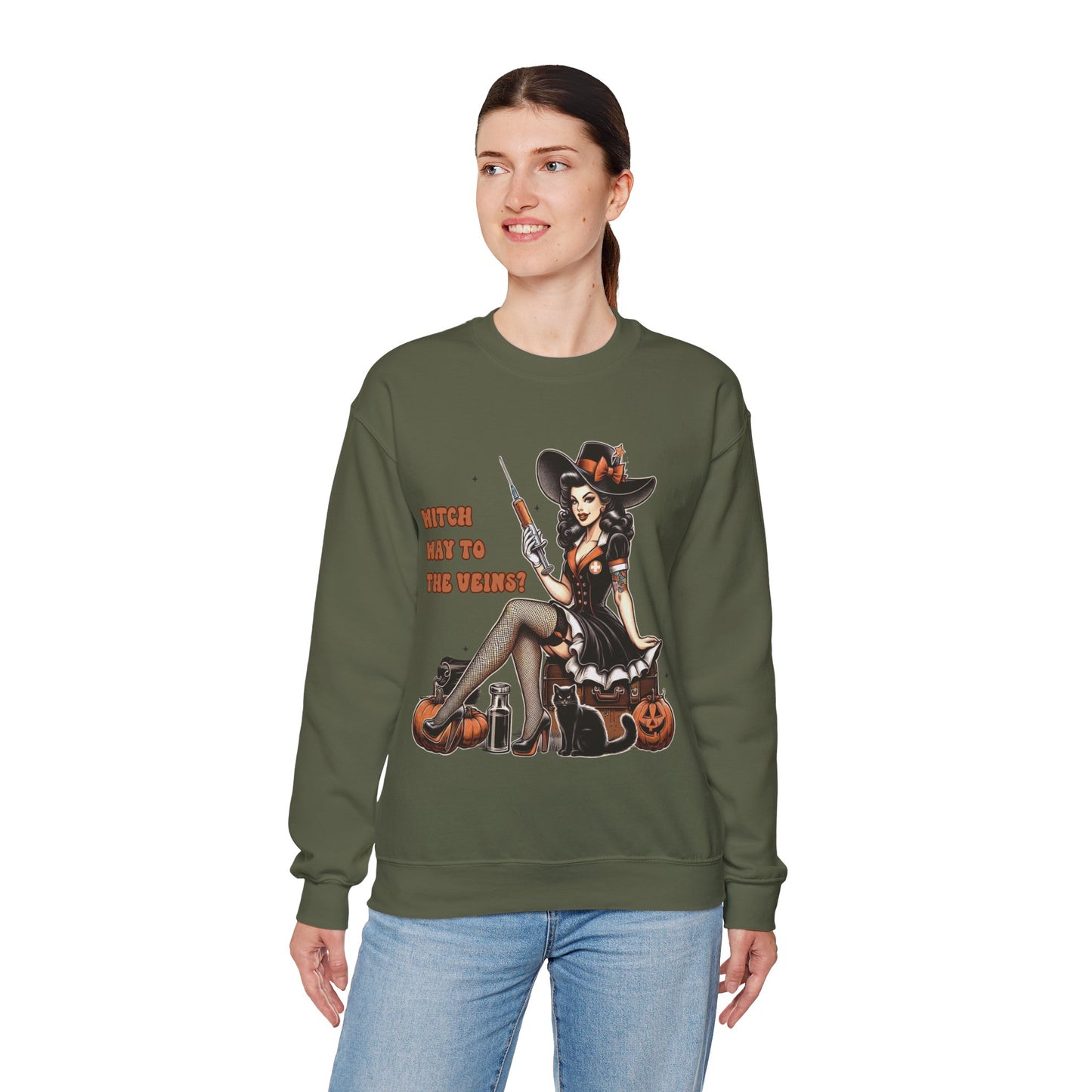 Phlebotomist Halloween Witch Way To The Veins Sweatshirt