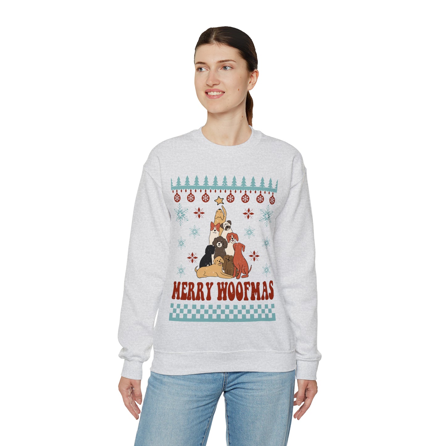 Merry Woofmas Dog Tree Christmas Ugly Sweater Sweatshirt