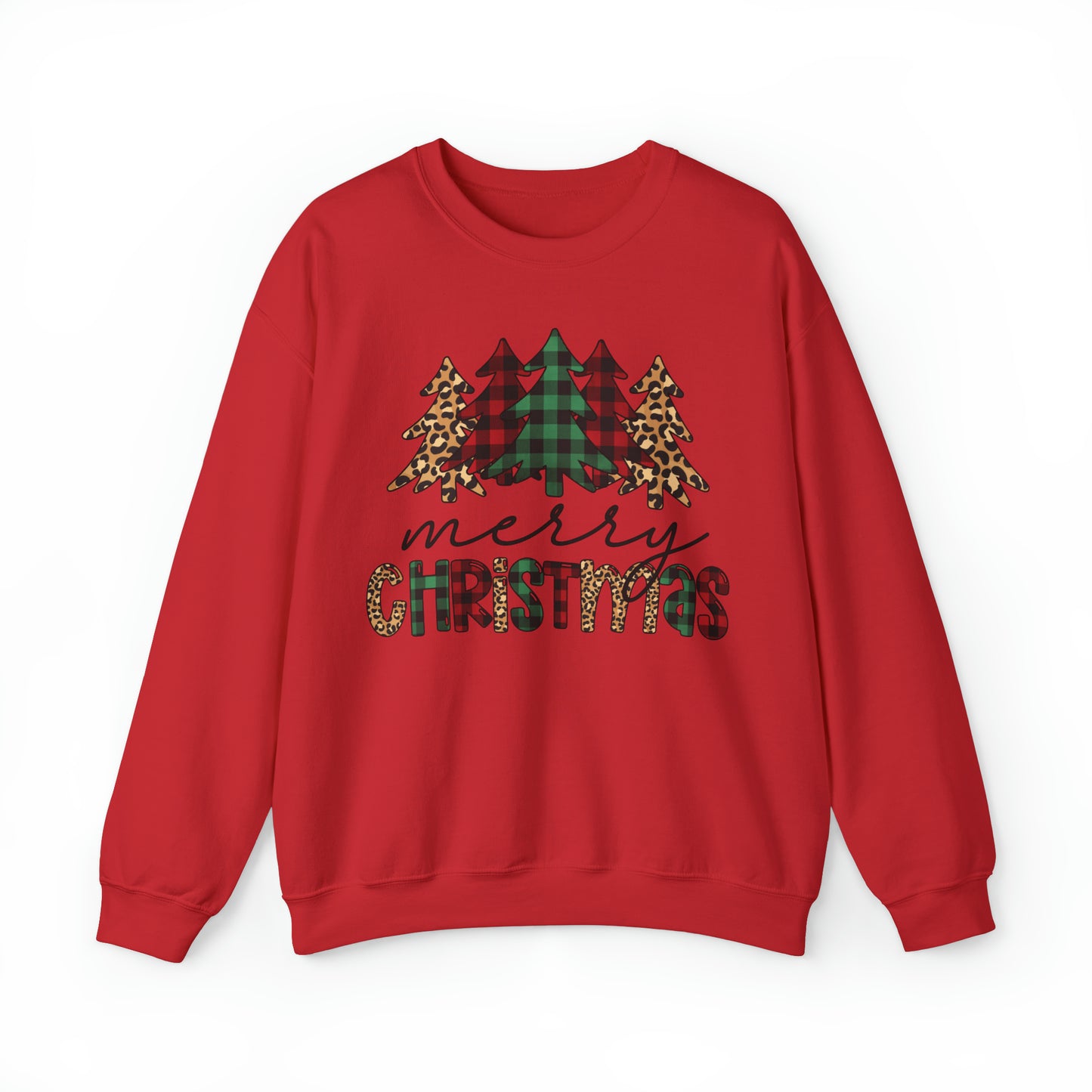 Merry Christmas Plaid Trees Sweatshirt