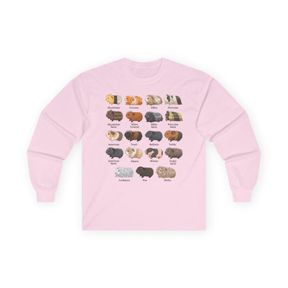 Guinea Pig Breed Chart Long Sleeve Tshirt