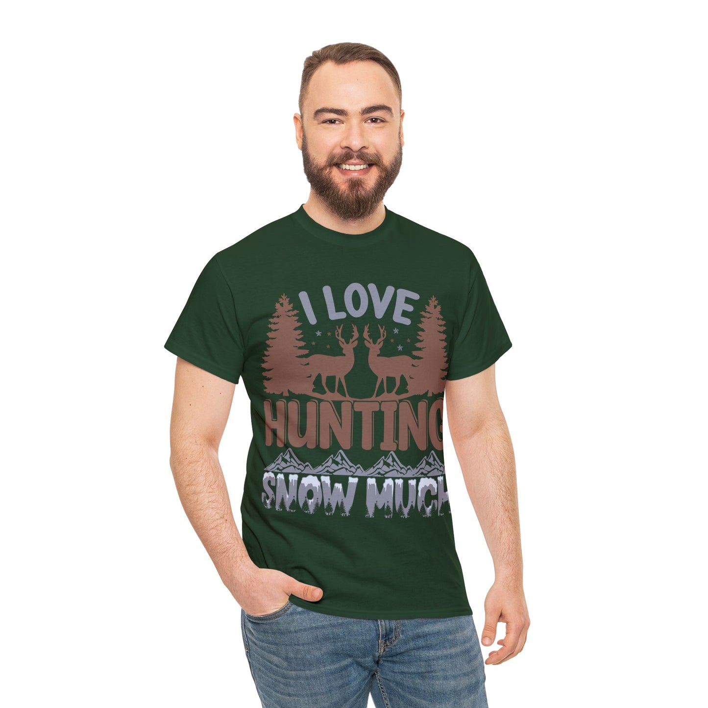 I Love Hunting Snow Much Christmas Ugly Sweater Short Sleeve Tee