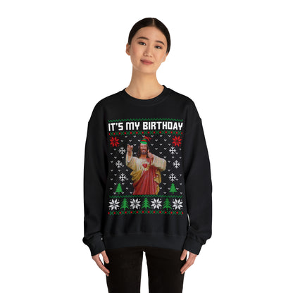 Jesus It's My Birthday Christmas Ugly Sweater Sweatshirt