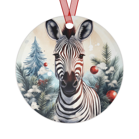 Zebra with Trees Ornament