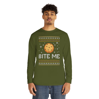 Cookie Bite Me Christmas Ugly Sweater Long Sleeve T-shirt