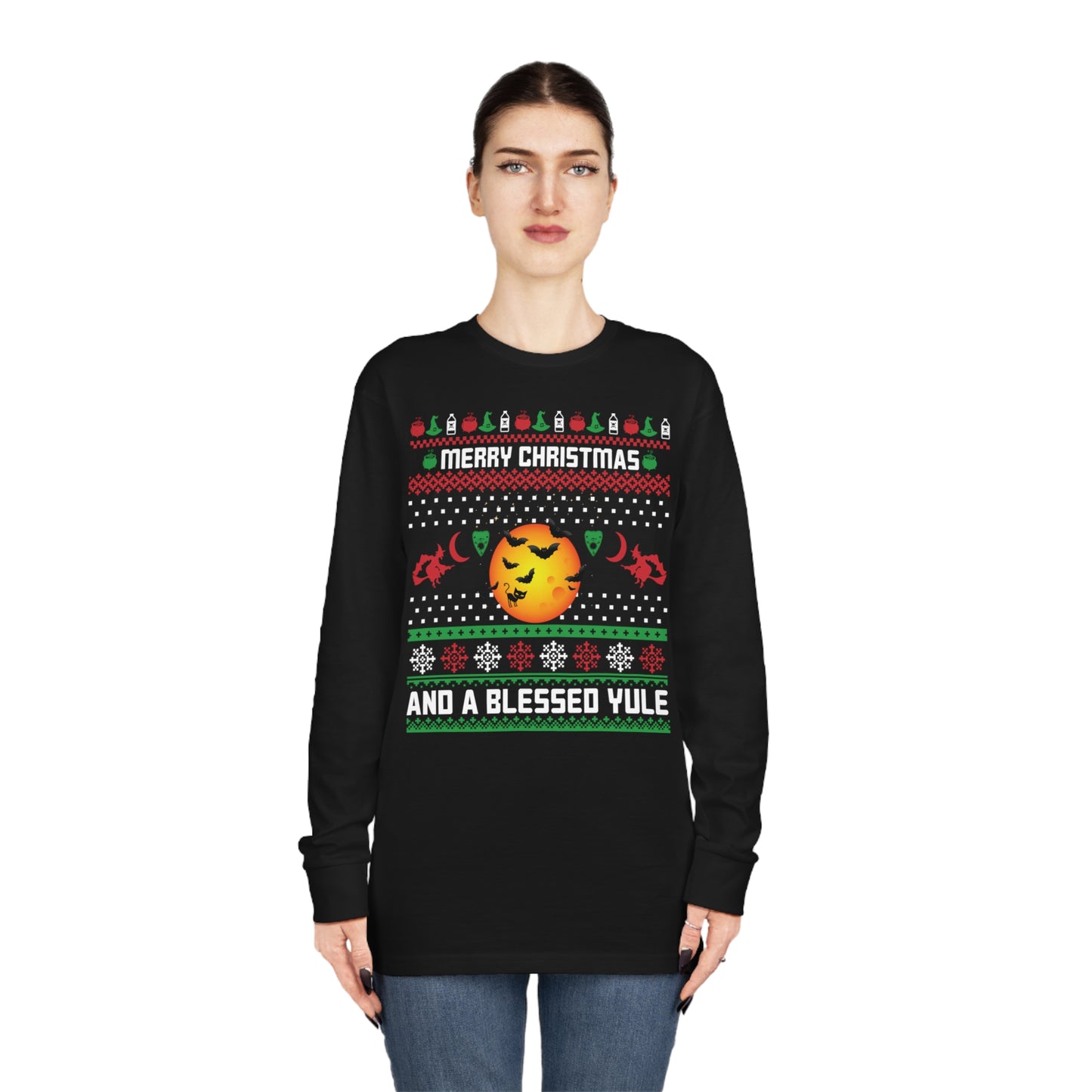 Merry Christmas and a Blessed Yule Christmas Ugly Sweater Long Sleeve T-shirt