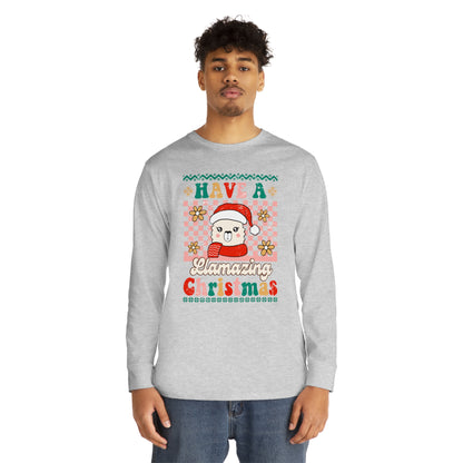 Have a Llamazing Christmas Ugly Sweater Long Sleeve Tee