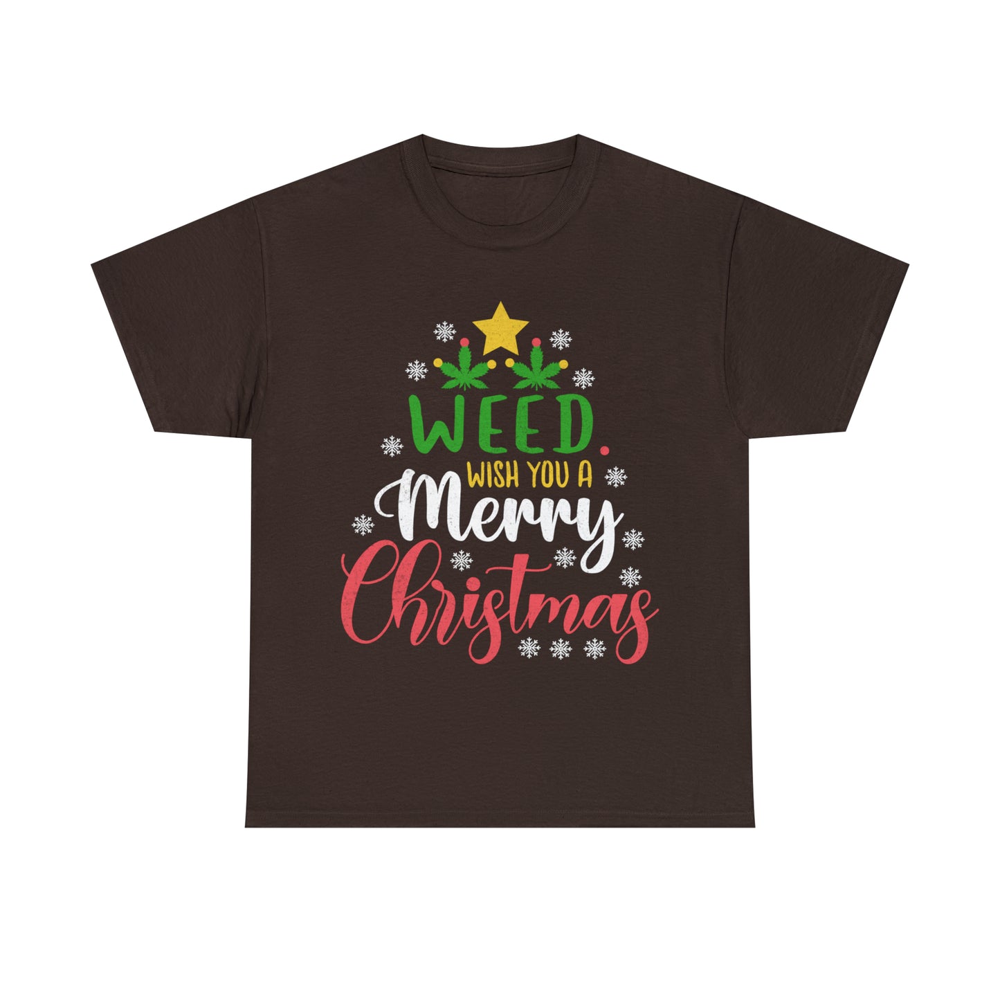 Weed Wish You A Merry Christmas Ugly Sweater Short Sleeve Tee