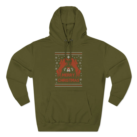 Merry Christmas Horseback Riding Christmas Ugly Sweater Pullover Hoodie