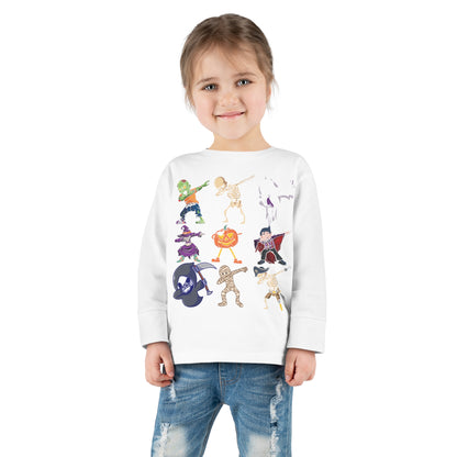 Dabbing Monsters Halloween Toddler Long Sleeve Tee