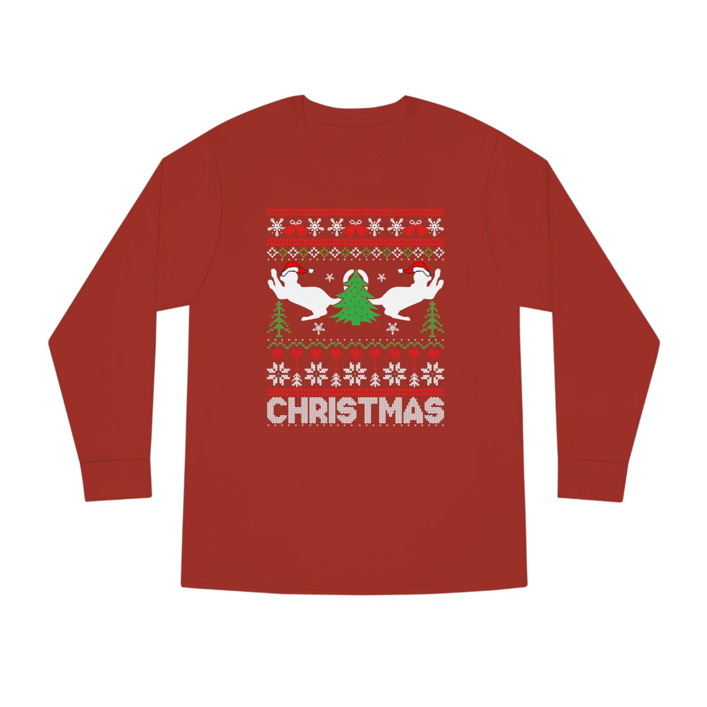 Christmas Cats Ugly Sweater Long Sleeve Tee