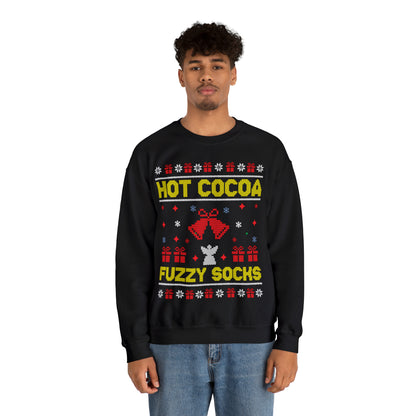 Hot Cocoa Fuzzy Socks Christmas Ugly Sweater Sweatshirt